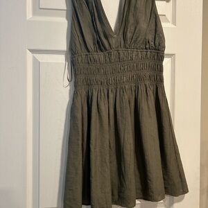 Abercrombie & Fitch Deep V-Neck Olive Dress